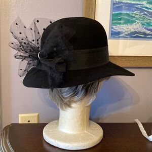 Black Betmar Fedora style hat wool pre-owned good condition for collection